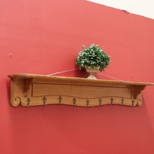 Load image into Gallery viewer, x SOLD French Oak Coat Rack Brass Fleur de Lis Hooks and Hat Display Shelf, Pot Holder B10628