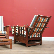 Load image into Gallery viewer, x SOLD Pair of Vintage Oak Recliner Outdoor Indoor Armchairs B10708