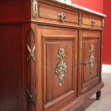 Load image into Gallery viewer, x SOLD Antique French Oak Dressing Table, Mirror Back Hall Cabinet Cupboard, Marble Top. B10522