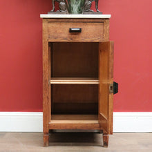 Load image into Gallery viewer, x SOLD Antique Bedside Table, French Oak and Marble Top Art Deco Bedside or Lamp Table B11254
