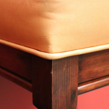 Load image into Gallery viewer, x SOLD Set of 3 Vintage Bar Stool, Walnut and Tan Leather Breakfast Bar Stools Chairs. B9958