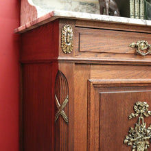 Load image into Gallery viewer, x SOLD Antique French Oak Dressing Table, Mirror Back Hall Cabinet Cupboard, Marble Top. B10522