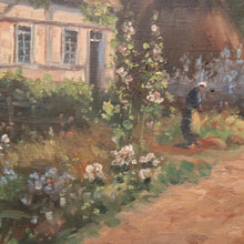 Load image into Gallery viewer, x SOLD Antique Dutch Framed Oil on Canvas, Country Farmhouse Scene, Country Cottage. B11185