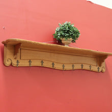 Load image into Gallery viewer, x SOLD French Oak Coat Rack Brass Fleur de Lis Hooks and Hat Display Shelf, Pot Holder B10628