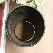 Load image into Gallery viewer, x SOLD Vintage French Umbrella Holder, Umbrella Stand, Black Tin Walking Stick Cane Bin B10813