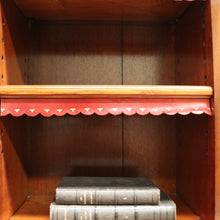 Load image into Gallery viewer, x SOLD Antique English Oak Bookcase or Display Cabinet, China Cabinet. Leather, Key B11278
