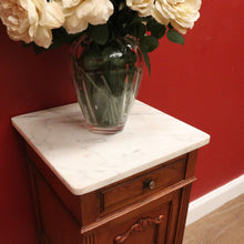 Load image into Gallery viewer, x SOLD Antique Bedside Cabinet, French Oak and Marble Lamp Table, Bedside Table B10908