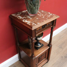 Load image into Gallery viewer, x SOLD Antique Bedside Table, French Walnut Bedside Table, Lamp Table, Marble Top B10828