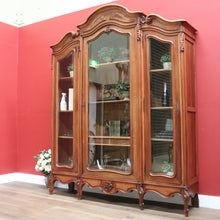 Load image into Gallery viewer, x SOLD Antique French Walnut and Glass 3 Door Bookcase China Display Case Cabinet B10702