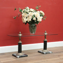 Load image into Gallery viewer, x SOLD Antique French Coffee Table, Marble, Brass and Glass Top Coffee Table Side Table B11148