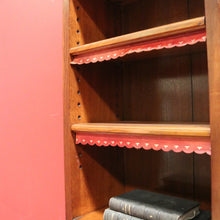 Load image into Gallery viewer, x SOLD Antique English Oak Bookcase or Display Cabinet, China Cabinet. Leather, Key B11278