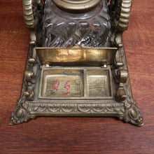 Load image into Gallery viewer, x SOLD Antique French Inkwell, Antique Brass and Glass Office Desk Ink Well, Cupids B10745