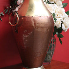Load image into Gallery viewer, x SOLD Antique Copper and Brass Twin Handle Urn, Umbrella Walking Stick Holder Doorstop. B10132