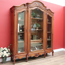 Load image into Gallery viewer, x SOLD Antique French Walnut and Glass 3 Door Bookcase China Display Case Cabinet B10702