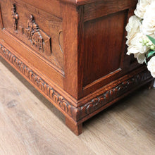Load image into Gallery viewer, x SOLD Antique Hall Settle, Bench Set Hall Chair, French Tavern Scene Hall Seat B10858