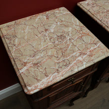 Load image into Gallery viewer, X SOLD Pair of Antique French Bedside Tables, Bedside Cabinets, Lamp Side Tables Marble B10653