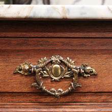 Load image into Gallery viewer, x SOLD Antique French Oak Dressing Table, Mirror Back Hall Cabinet Cupboard, Marble Top. B10522
