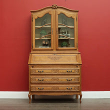 Load image into Gallery viewer, Vintage French Secretaire Bureau, Chest of Drawers Bookcase Desk Pull out Slides B10470