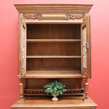 Load image into Gallery viewer, x SOLLD Antique Sideboard, French Oak and Lead Light Two Height Sideboard Hall Cabinet B10863