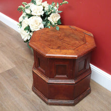 Load image into Gallery viewer, x SOLD Antique English Walnut Two Height Storage Box Eight Sided Shoe Box with Lift Lid. B11118