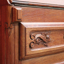 Load image into Gallery viewer, x SOLD Vintage French Oak Writing Bureau, Office Desk, Desk with Drawers Below c1940 B10961
