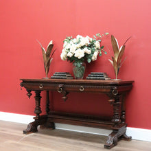 Load image into Gallery viewer, x SOLD Antique French Hall Tables, Lamp or Sofa Table, Antique Oak 2 Drawer Office Desk B10772