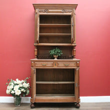 Load image into Gallery viewer, x SOLLD Antique Sideboard, French Oak and Lead Light Two Height Sideboard Hall Cabinet B10863