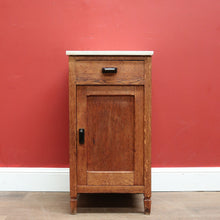 Load image into Gallery viewer, x SOLD Antique Bedside Table, French Oak and Marble Top Art Deco Bedside or Lamp Table B11254