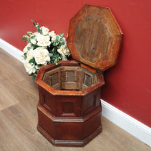 Load image into Gallery viewer, x SOLD Antique English Walnut Two Height Storage Box Eight Sided Shoe Box with Lift Lid. B11118