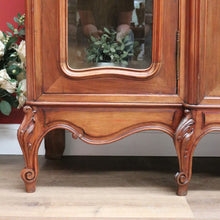 Load image into Gallery viewer, x SOLD Antique French Walnut and Glass 3 Door Bookcase China Display Case Cabinet B10702