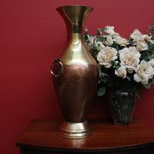 Load image into Gallery viewer, x SOLD Antique Copper and Brass Twin Handle Urn, Umbrella Walking Stick Holder Doorstop. B10132