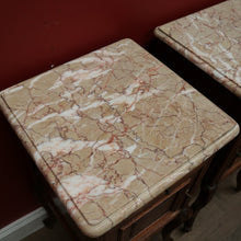 Load image into Gallery viewer, x SOLD Pair of Antique French Oak and Marble Top Bedside Cabinet, Bedsides Lamp Tables. B11216