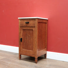 Load image into Gallery viewer, x SOLD Antique Bedside Table, French Oak and Marble Top Art Deco Bedside or Lamp Table B11254