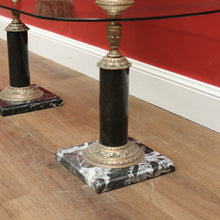 Load image into Gallery viewer, x SOLD Antique French Coffee Table, Marble, Brass and Glass Top Coffee Table Side Table B11148