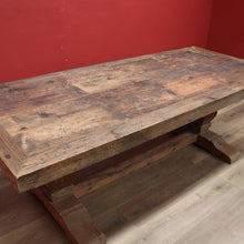 Load image into Gallery viewer, x SOLD Vintage French Style Country Dining Table, Slab Top Table, with large Pedestals B11239