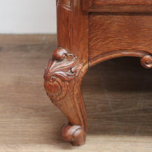 Load image into Gallery viewer, x SOLD Vintage French Oak Writing Bureau, Office Desk, Desk with Drawers Below c1940 B10961