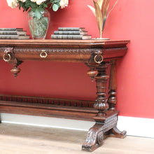 Load image into Gallery viewer, x SOLD Antique French Hall Tables, Lamp or Sofa Table, Antique Oak 2 Drawer Office Desk B10772