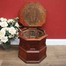 Load image into Gallery viewer, x SOLD Antique English Walnut Two Height Storage Box Eight Sided Shoe Box with Lift Lid. B11118