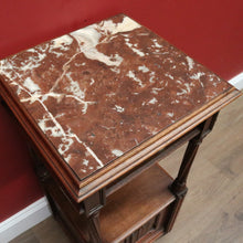 Load image into Gallery viewer, x SOLD Antique Bedside Table, French Walnut Bedside Table, Lamp Table, Marble Top B10828
