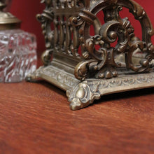 Load image into Gallery viewer, x SOLD Antique French Inkwell, Antique Brass and Glass Office Desk Ink Well, Cupids B10745