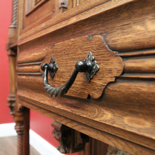 Load image into Gallery viewer, x SOLD Antique Belgium Gothic Sideboard, Sacrament Cabinet, 3 Door Drawer Church Chest B10862