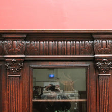 Load image into Gallery viewer, x SOLD Antique Dutch Bookcase, Oak and Glass Door Bookcase, China Display Cabinet B11068