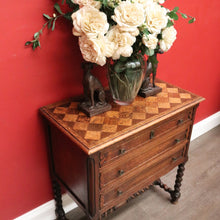 Load image into Gallery viewer, x SOLD Antique French Hall Cabinet, Chest of Drawers, Lamp Side Table with Spiral Legs B10201