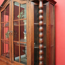 Load image into Gallery viewer, x SOLD Antique French Oak China Cabinet, 2 Height Bookcase with Turned Columns Buffet. B10214