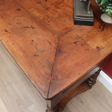 Load image into Gallery viewer, x SOLD Antique French Brittany Cherrywood 2 Drawers Office Writing Desk Hall Foyer Table with Stretcher Base B10724