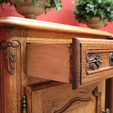 Load image into Gallery viewer, x SOLD Pair of Vintage French Lamp Tables or Bedside Tables Drawer and Cupboard Storage B10664