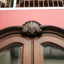 Load image into Gallery viewer, x SOLD Vintage China Cabinet, French Bookcase, Oak 4 Door Display Cabinet Chest. B10212