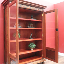 Load image into Gallery viewer, x SOLD Antique Italian Bookcase, Two Door Glass and Rosewood China Cabinet Display Case. B11280