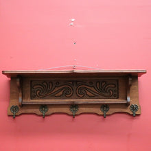 Load image into Gallery viewer, x SOLD Coat Rack, Vintage French Wall Hanging Coat Scarf, Hat Umbrella Rack Brass Hooks B10494