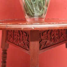 Load image into Gallery viewer, x SOLD Antique English Walnut Lamp Table, Side, Wine Table or Bedside Table Carved Top B11106